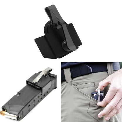 Magnetic Pocket Magazine Holder – Heavy-Duty Holster with Belt Clips for 9mm & .40 S&W, Hunting & Shooting Accessories