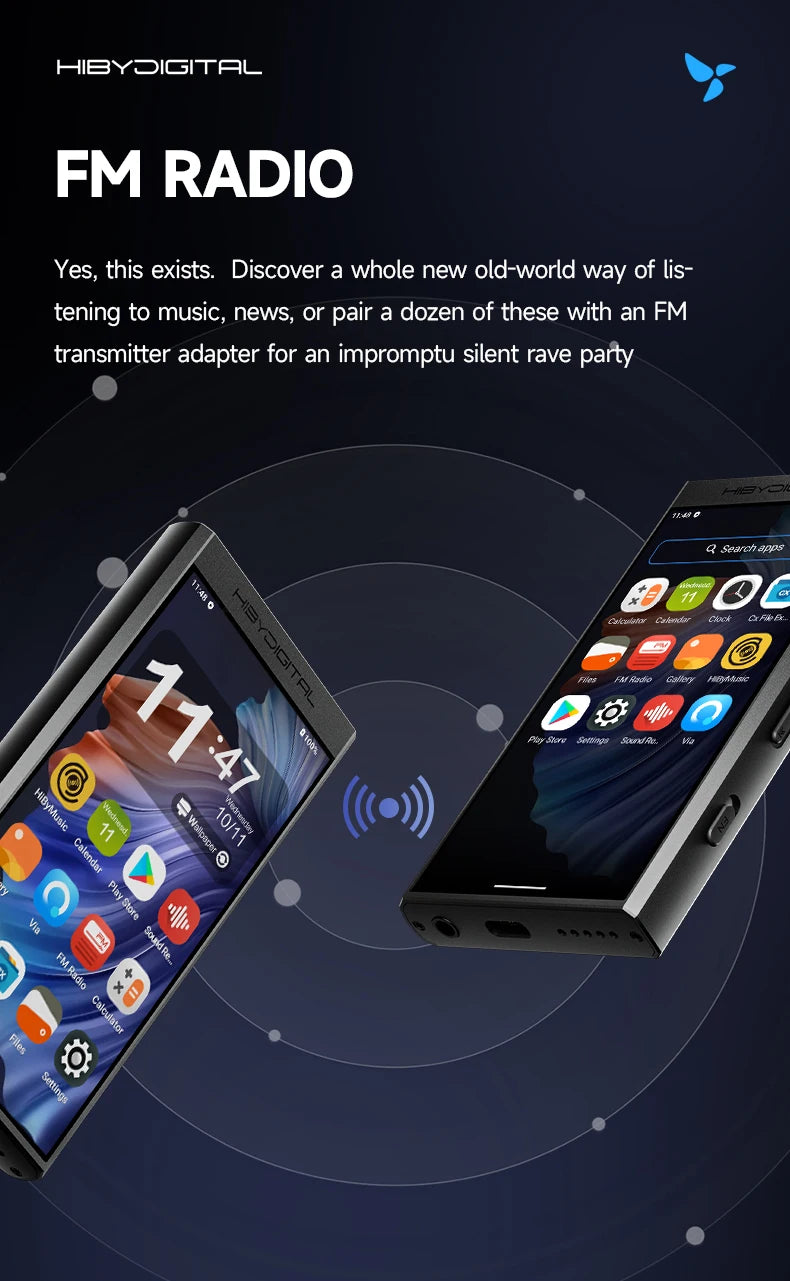 HiBy Digital M300 Android 13 Music Player - MP3, HiFi Audio, Bluetooth, WiFi, USB DAC, DSD, FM Radio, Dual Mic, Built-in Speaker, 29hr Battery