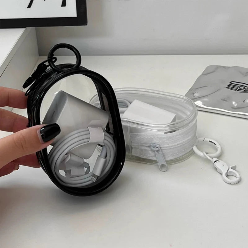 Transparent Jewelry Organizer Storage Box - Pouch, Keychain Bag, Thicken Wallet, Cute Doll Bag for Organized Storage