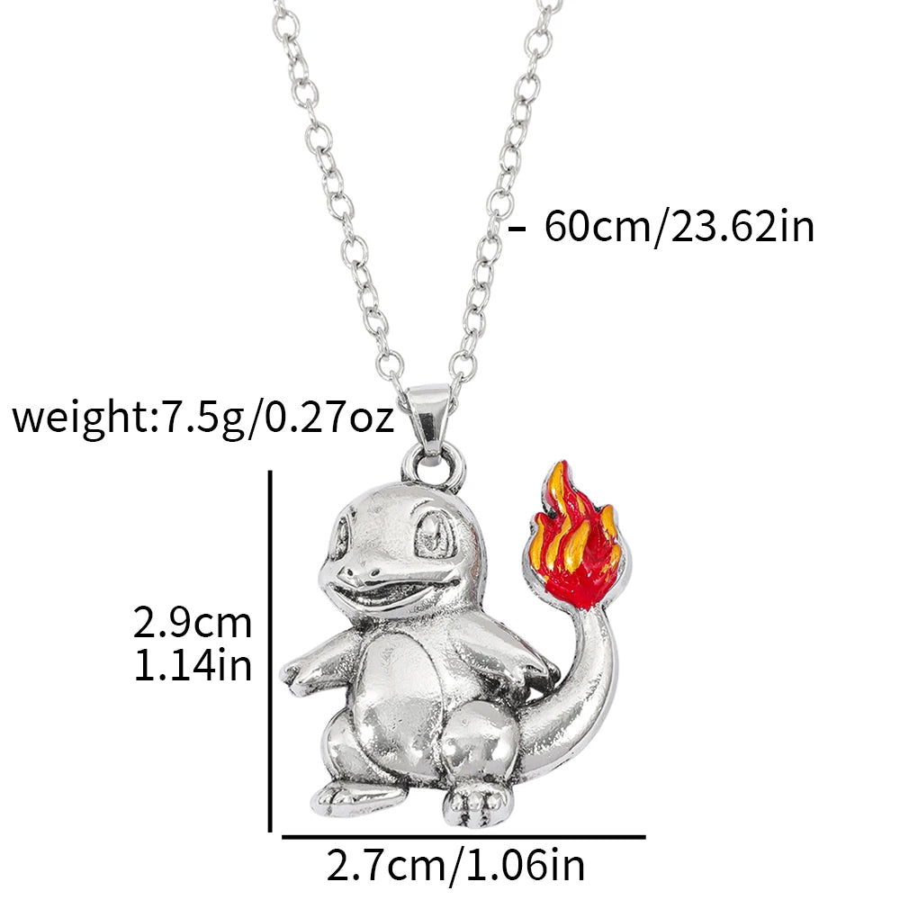 Anime Monster Alloy Pendant Necklace - Bulbasaur Charmander Gengar Character Jewelry Gift