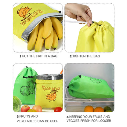 1/3 Banana & Vegetable Storage Bag – Anti-Ripening, Lightweight Preservation Bag for Fruits and Produce