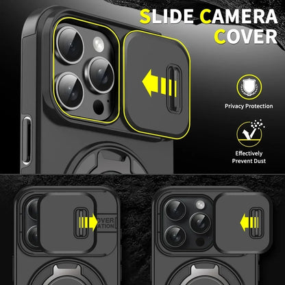 Armor Magnetic iPhone Case with Lanyard – Shockproof Slide Camera Protection for iPhone 11-16 Pro Max