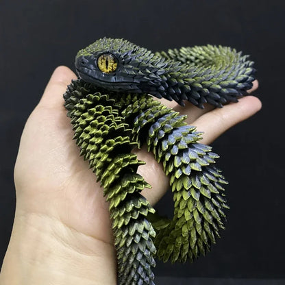 3D Printed Snake Egg Mold – Creative Decompression Rotatable Articulated Snake Desktop Ornament & Realistic Animal Toy for Kids