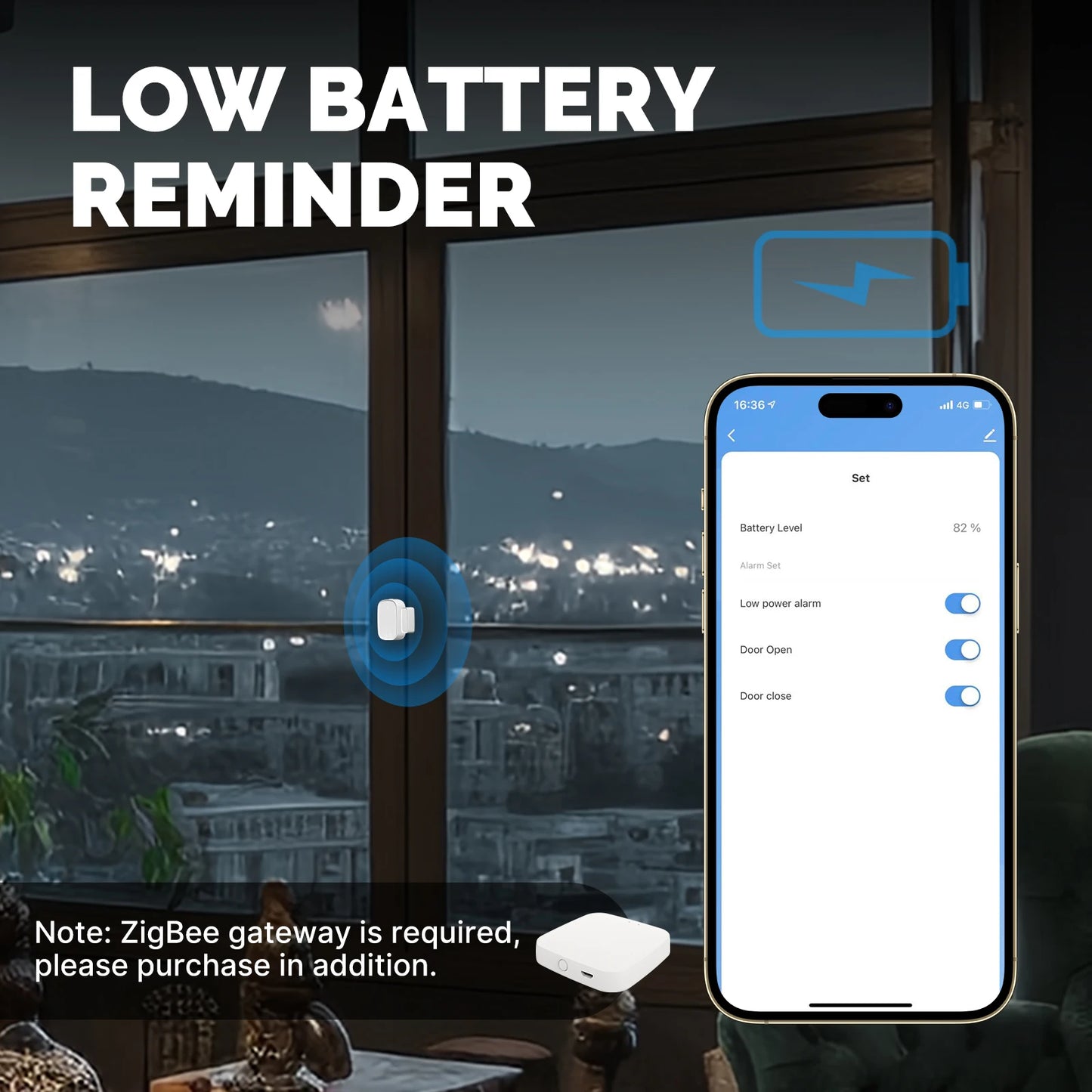 MOES Tuya ZigBee Smart Window & Door Sensor – Security Alarm System, Smart Life App Remote Control