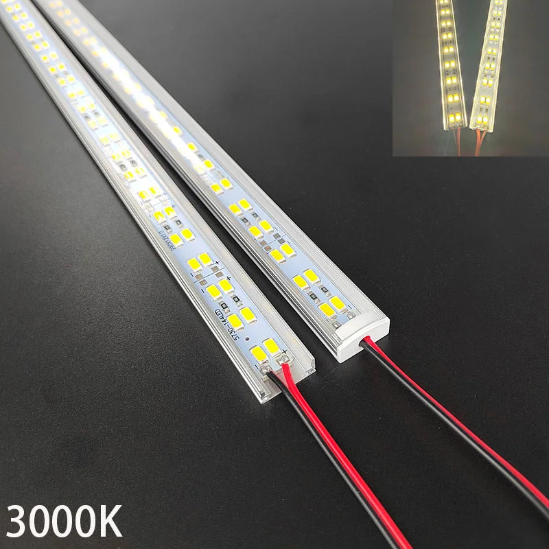 72LED Super Bright Light Bar - 50cm DC12V Aluminum Strip Lamp for Kitchen & Shelf Lighting