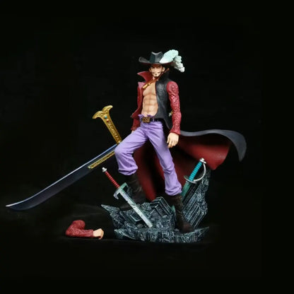 28cm One Piece Dracule Mihawk Figure — Eagle Eye PVC Anime Statue, Collectible Model Doll, Gift & Desk Ornament