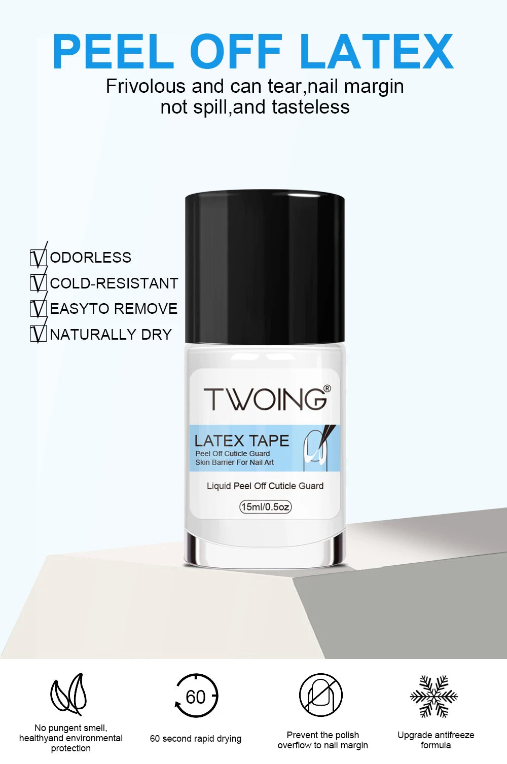 15ml Nail Peel-Off Liquid Latex Tape – Cuticle Guard & Nail Edge Protector for Manicure