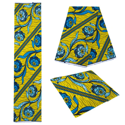 Original African Wax Print Fabric - 100% Cotton Colorful Dutch Ankara Pagne