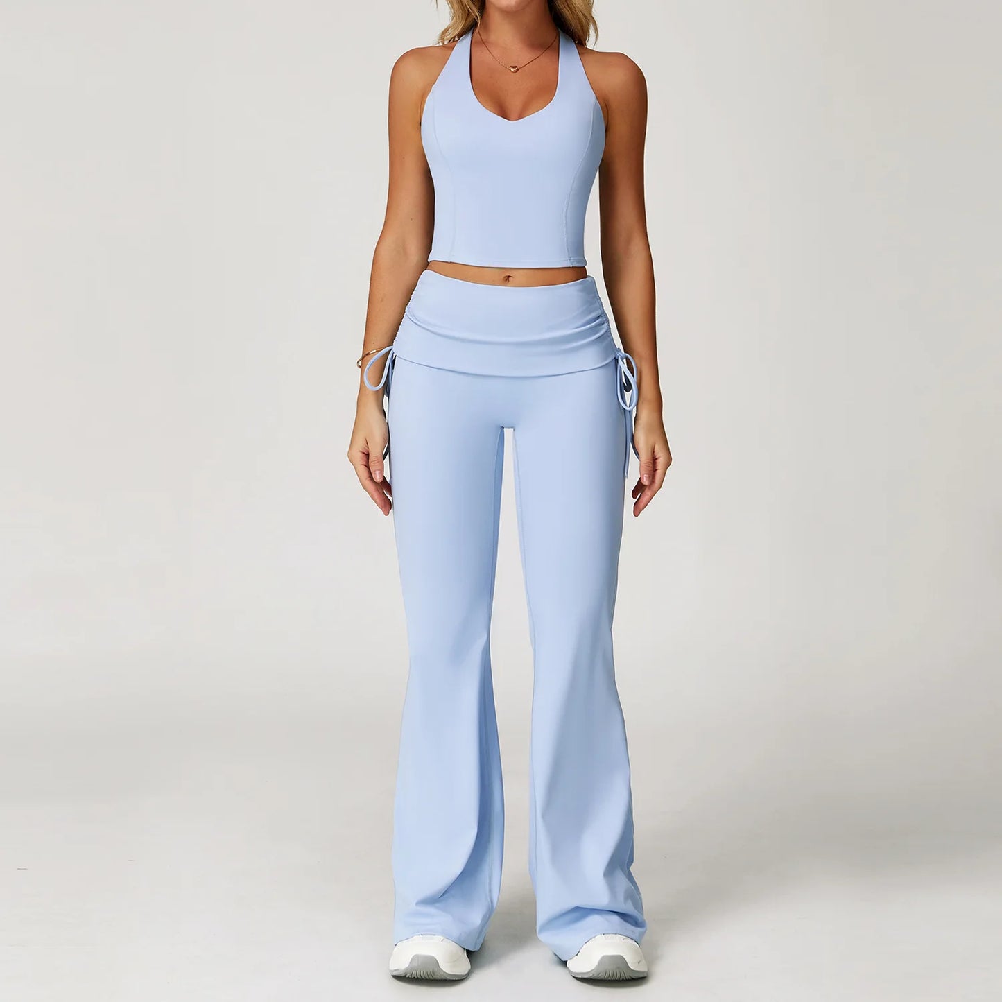Women’s 2-Piece Tracksuit Yoga Set – High Waist Leggings & Sports Bra for Gym, Fitness & Athletic Wear