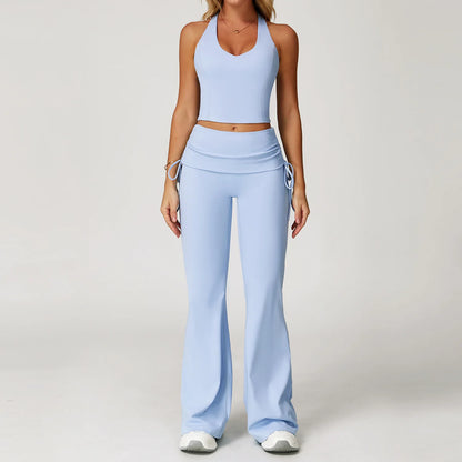 Women’s 2-Piece Tracksuit Yoga Set – High Waist Leggings & Sports Bra for Gym, Fitness & Athletic Wear