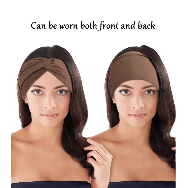 Wide Elastic Headband for Women – Yoga, Pilates, Running & Cycling Sweatband Hairband Turban Makeup Hair Hoop