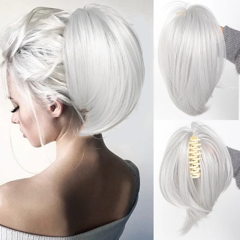 LUPU Synthetic Messy Bun Hair Piece - Clip-In Chignon Ponytail Extension Scrunchie for Women