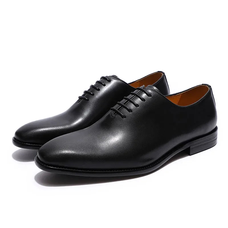 Designer Genuine Leather Men’s Wholecut Oxford Shoes – Luxury Black & Brown Dress Shoes for Business & Formal Wear