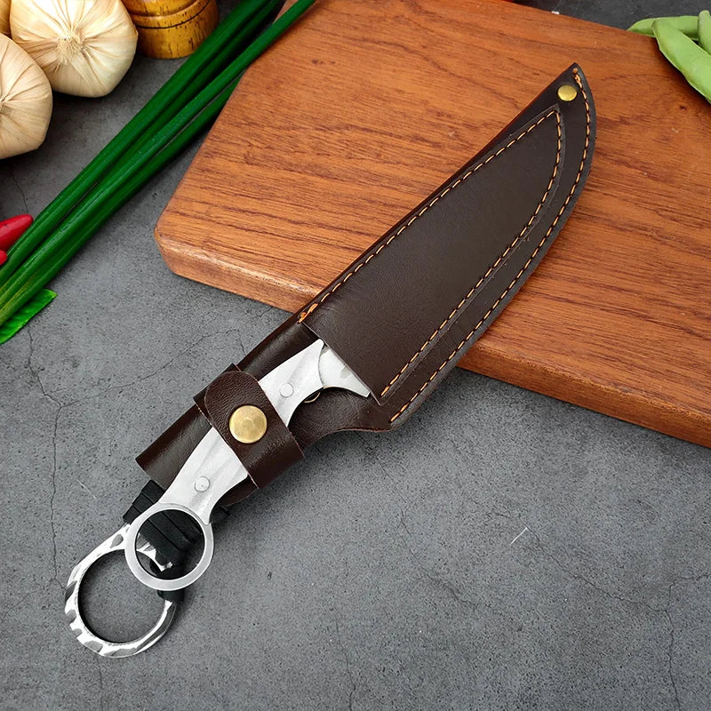 2PCS Chef Butcher Boning Knife Set - Stainless Steel Utility and Slicing Knives for Meat, Fish, Fruit - Sharp Kitchen Cleavers