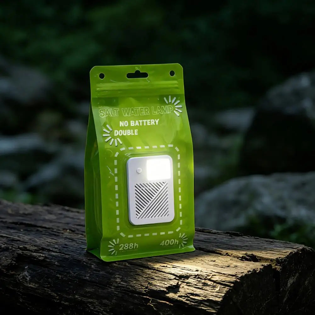 Reusable Salt Water Emergency Lamp - Portable Waterproof LED Light for Camping, Fishing & Outdoor Use