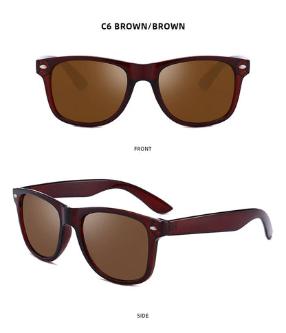 Classic Square Polarized Sunglasses – Retro Black Anti-Glare Driving Shades for Men & Women