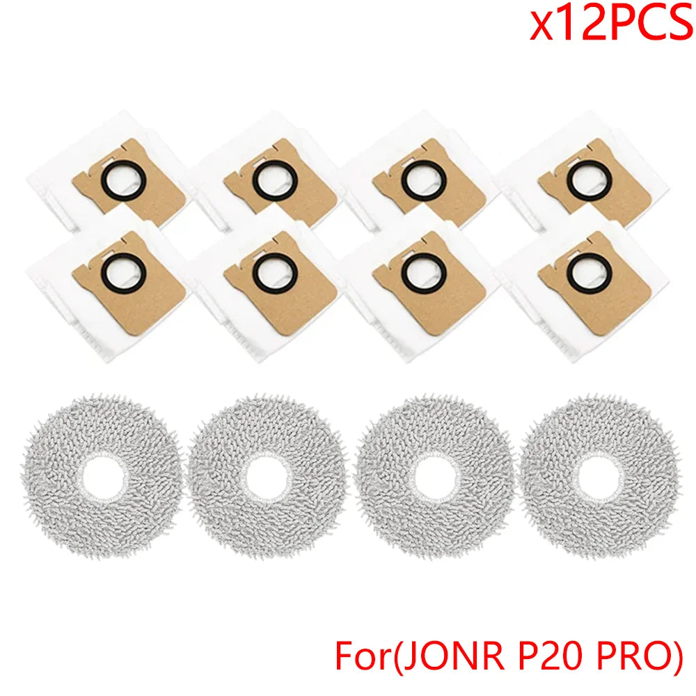 JONR P20 PRO Robot Vacuum Accessories – Replacement Side Brush, Mop Cloth & Dust Bag Cleaning Parts