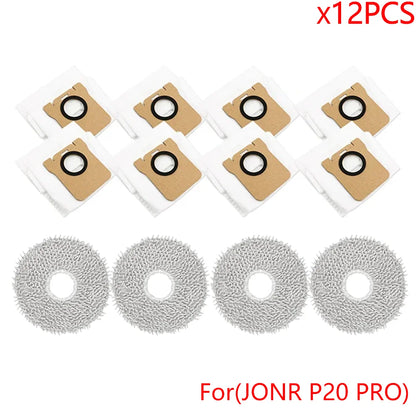 JONR P20 PRO Robot Vacuum Accessories – Replacement Side Brush, Mop Cloth & Dust Bag Cleaning Parts