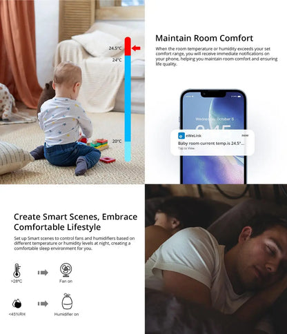 SONOFF SNZB-02P Zigbee Temperature & Humidity Sensor – Smart Home Thermometer, Works with Alexa, Google Home & SmartThings