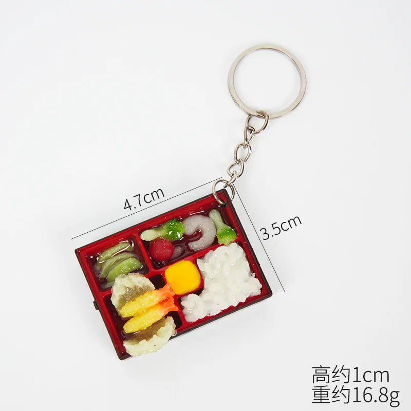 PVC Sushi Food Box Keychain – Mini Lunch Dollhouse Toy Keyring, Wholesale