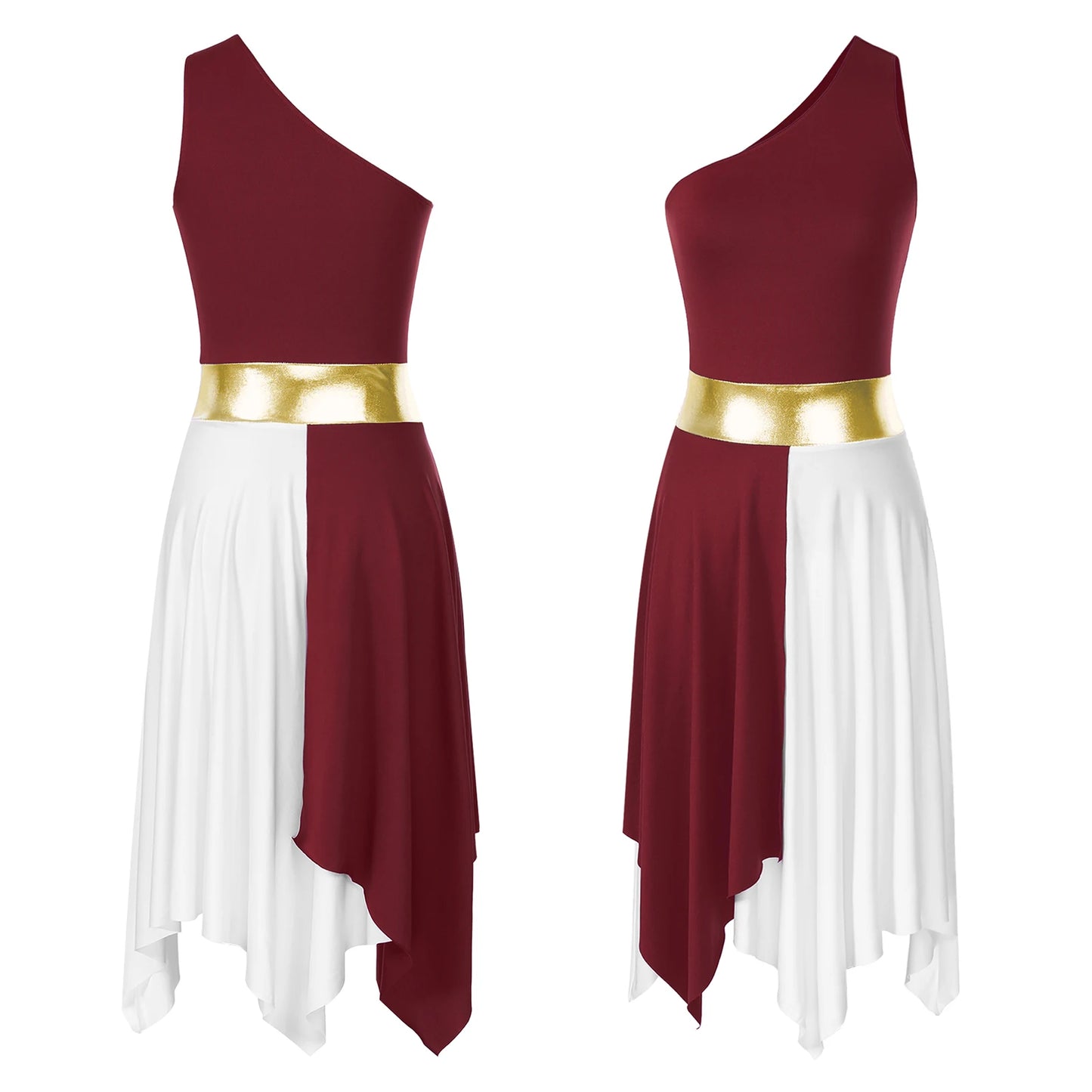 Women's Praise Dance Dress - Modern Liturgical Church Choir Costume with Irregular Hem for Ballet & Contemporary Dance