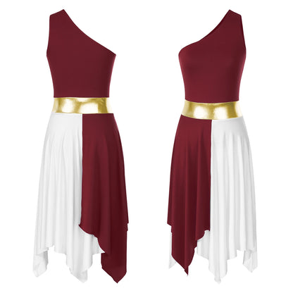 Women's Praise Dance Dress - Modern Liturgical Church Choir Costume with Irregular Hem for Ballet & Contemporary Dance
