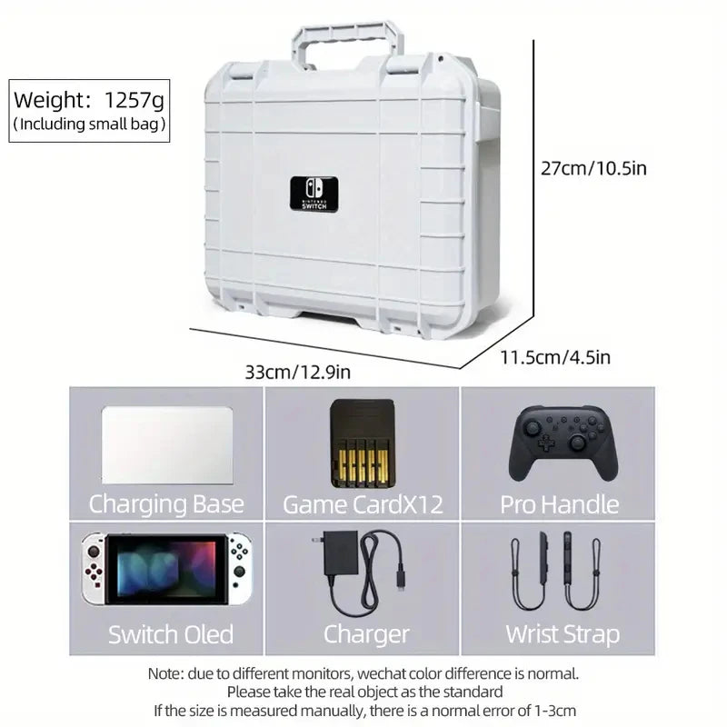 Explosion-Proof Hard EVA Suitcase for Nintendo Switch OLED - Waterproof Storage Bag with Shoulder Strap