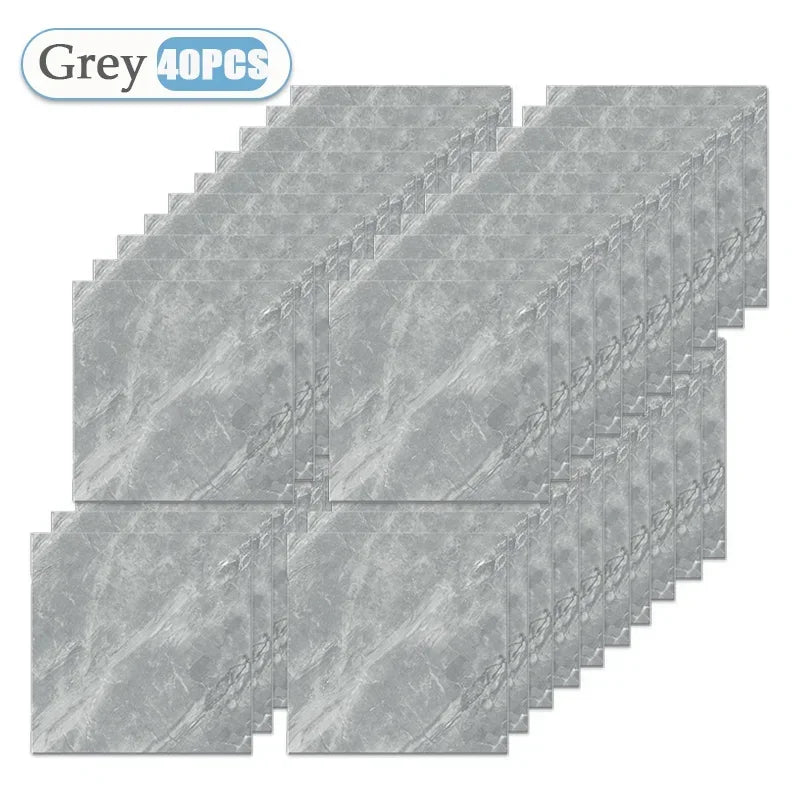Self Adhesive Tile Wallpaper Stickers - 10/20/40PCS Waterproof 30x30cm Floor Decals for Kitchen, Bathroom & Home Decor