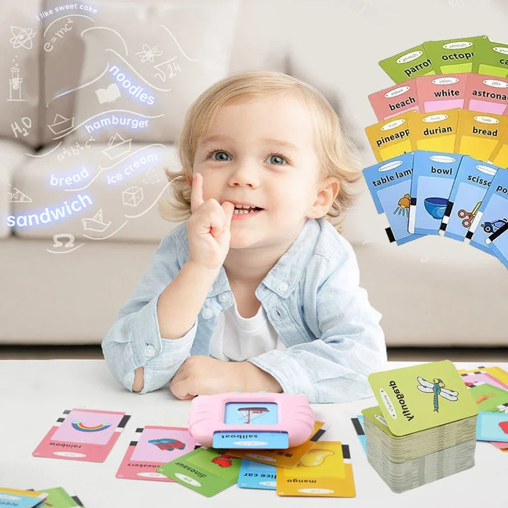 Early Education Flashcards – Talking English Learning Toys for Kids, Preschool Electronic Audio Book Machine Gift