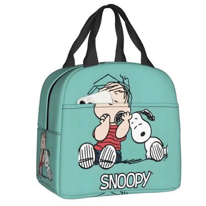 Custom Cute Snoopy Cartoon Insulated Lunch Tote Bag – Portable Thermal Cooler for Women, Work, School & Travel