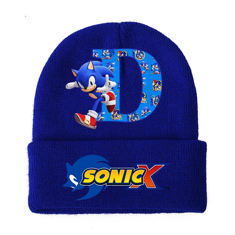 Sonic Cartoon Kids Knitted Hat – Cotton Winter Woolen Cap for Boys & Girls, Cute Anime Headgear Gift