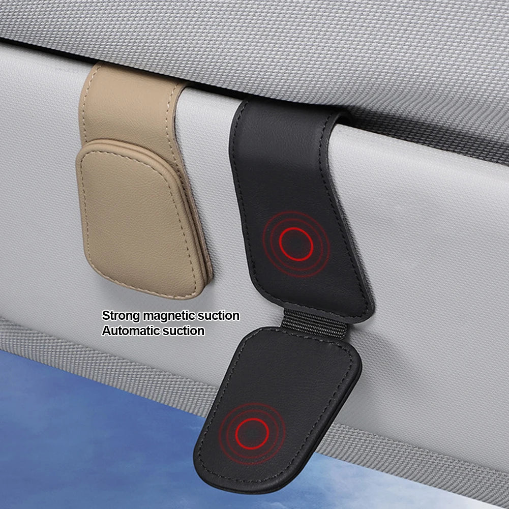 Universal Car Sun Visor Glasses Box - Sunglasses Clip Card Ticket Holder Stand, Eyeglasses Fastener Pen Case Car Accessories