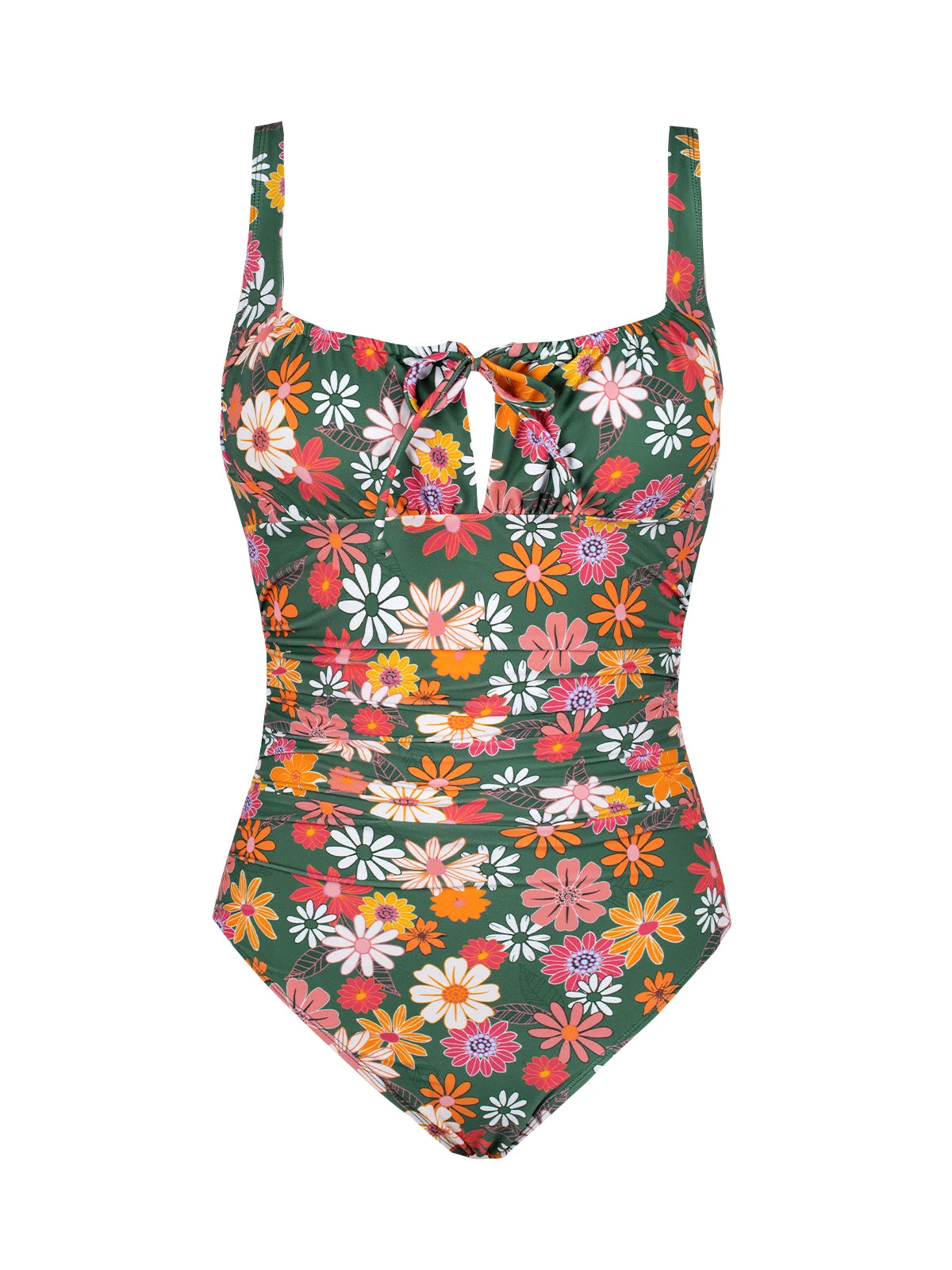 Cupshe Square Neck Drawstring One-Piece Swimsuit – Sexy Back Hook Monokini Beachwear for Women