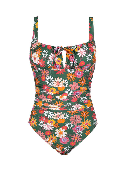 Cupshe Square Neck Drawstring One-Piece Swimsuit – Sexy Back Hook Monokini Beachwear for Women