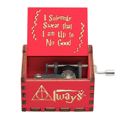 Hand-Cranked Wooden Music Box - Vintage Carved Musical Keepsake for Christmas, Birthdays, and Special Gifts