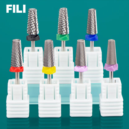 5-in-1 Tungsten Carbide Nail Drill Bits - Nail Art Equipment, Rotary Mills Cutter for UV Gel Removal & Manicure Tool
