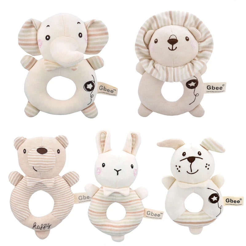Baby Plush Rattle Crib Mobile – Cartoon Animal Bed Bell Toys for 0-12 Months, Infant Toddler Early Educational Newborn Gift