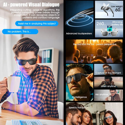 Xiaomi AI 8K Smart Glasses — 120MP Camera, Waterproof, Bluetooth Calls & Music, Picture Recognition, ChatGPT, 2025 New