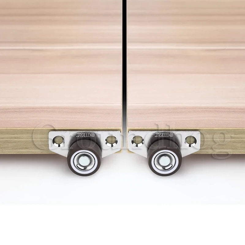 4Pcs Silent Rubber Casters | Low Profile Drawer Wheels for Furniture, Kitchen Cabinets, and Tables - Side Installation Replacement
