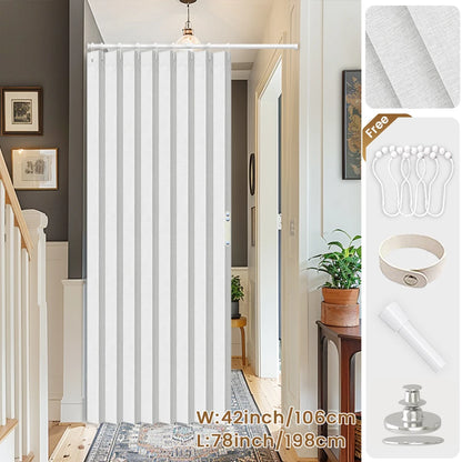 Blackout Folding Door Curtain – 1 Panel Privacy Screen for Living Room, Bedroom, Kitchen, Closet, Room Divider