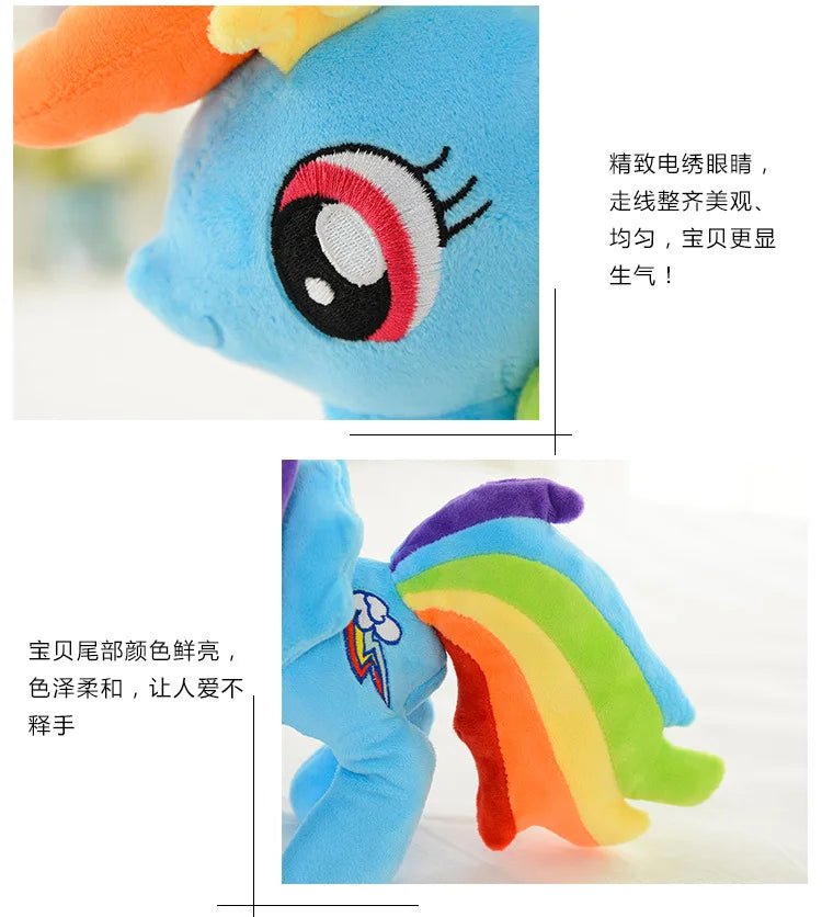 20cm My Little Pony Plush Toy – Twilight Sparkle, Rainbow Dash, Applejack, Rarity, Fluttershy & Pinkie Pie Soft Filled Doll Gift