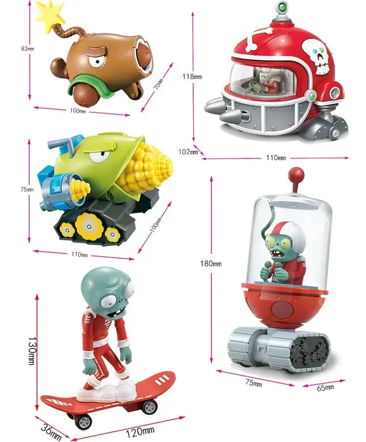 Plants vs Zombies 2 Toy Figure Set – Mechanical Shark & Wild West Gargantuar Game Character Collectible Gift