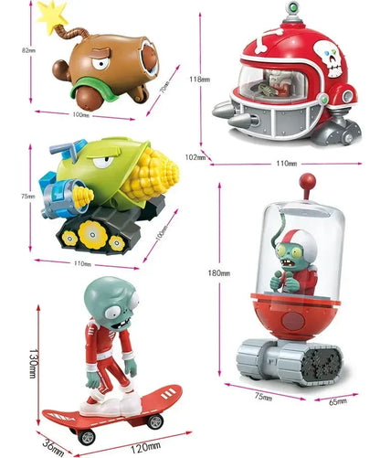 Plants vs Zombies 2 Toy Figure Set – Mechanical Shark & Wild West Gargantuar Game Character Collectible Gift