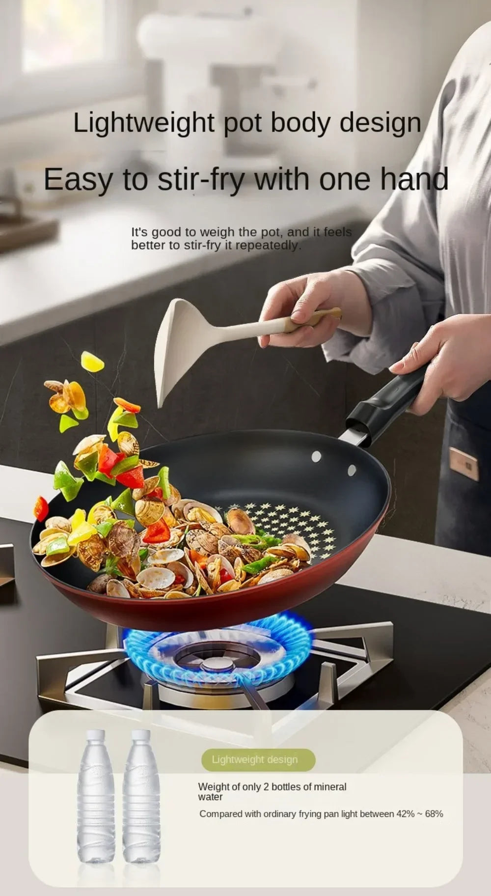 Crystal Diamond Non-Stick Frying Pan with Lid – Multi-Functional Iron Cookware for Gas & Induction