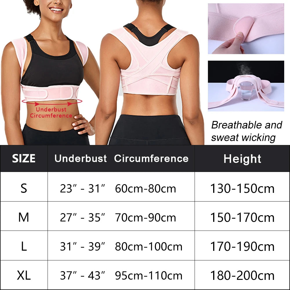 Adjustable Posture Corrector Back Brace – Breathable Upper Back, Neck & Shoulder Support for Clavicle & Lumbar Pain Relief
