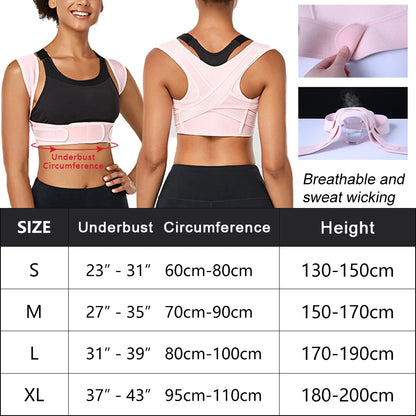 Adjustable Posture Corrector Back Brace – Breathable Upper Back, Neck & Shoulder Support for Clavicle & Lumbar Pain Relief