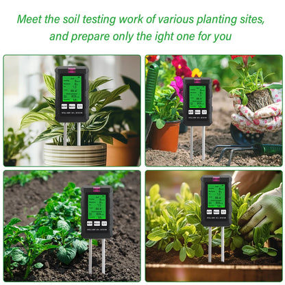 Digital 6 in 1 Soil Tester - pH, Fertility, Moisture, Sunlight, Humidity & Temperature Monitor for Garden Soil Analysis