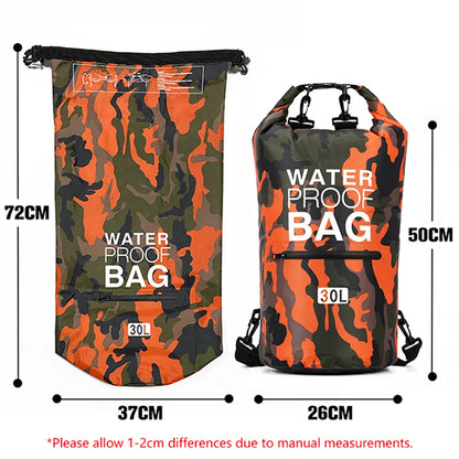 30L/15L Waterproof Dry Bags with Wet Separation Pocket - Backpack for Kayaking, Boating, Swimming, and Outdoor Sports, Model XAZ9