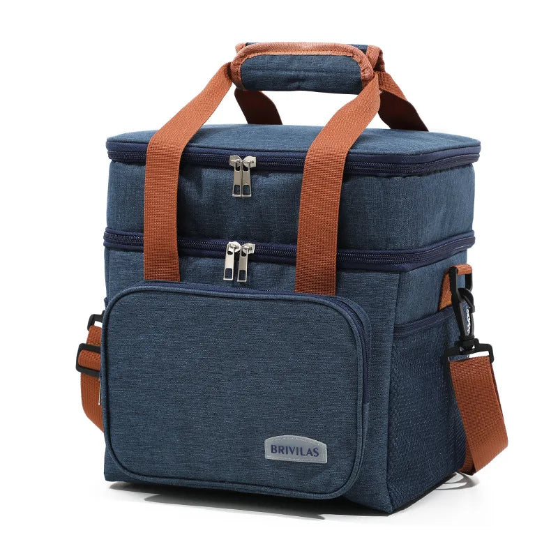 Double Layer Lunch Bag – Large Capacity Thermal Insulated Leakproof Cooler Tote for Work, School & Picnic