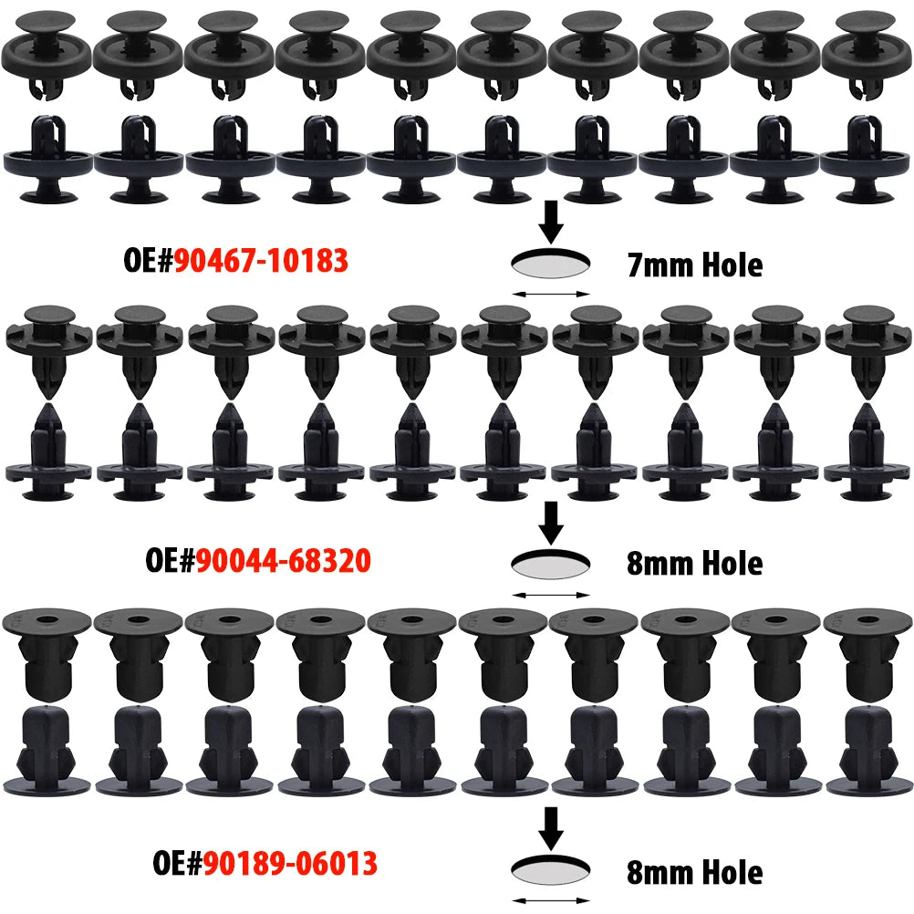 Erick’s Wiper 200-Pcs Auto Body Trim Clip Set – 9 Sizes Push Pin Rivets Bumper Retainers for Toyota Corolla, RAV4, Yaris, Prius, Lexus